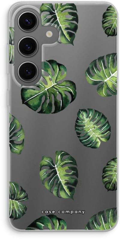 Case Company® - Hoesje geschikt voor Samsung Galaxy S24 hoesje - Tropische bladeren - Soft Cover Telefoonhoesje - Bescherming aan alle Kanten en Schermrand