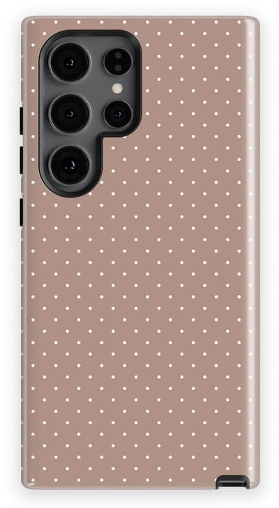 Micro Dots Tough Hoesje Samsung Galaxy S24 Ultra | Geschikt Voor Mag | Stippen Motief Backcover Samsung Galaxy S24 Ultra Mocha Confetti