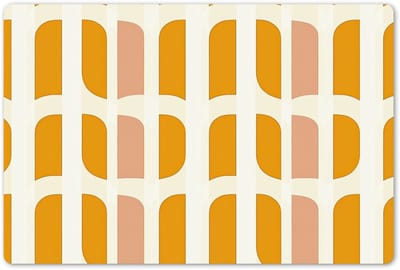 Placemats 45x30 cm - Placemat kunststof - 1 stuk - Geometrisch - Patroon - Geel - Roze - Borden onderleggers - Decoratie voor op tafel - Keuken tafeldecoratie accessoires - Vinyl onderlegger - Tafelversiering