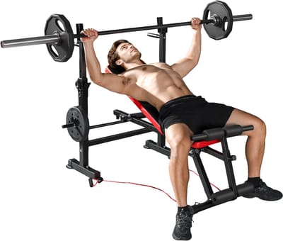QUESTYR - Gewichtsbank - Stevig Stalen Frame - Verstelbare Bank - 420 kg Draag Vermogen - Fitnessbank voor Thuisgym