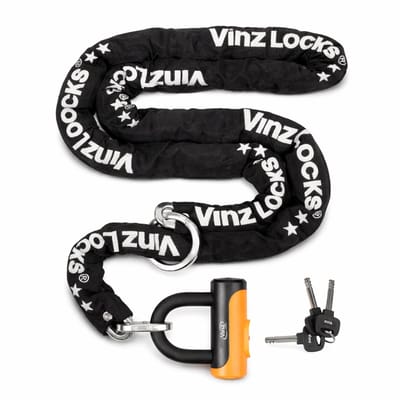 VINZ Tibba ART 2 Kettingslot 200 cm - Lang Fietsslot - ART 2 slot vr Verzekering van Fiets, Bakfiets, Ebikes & Fatbike - 2 Meter