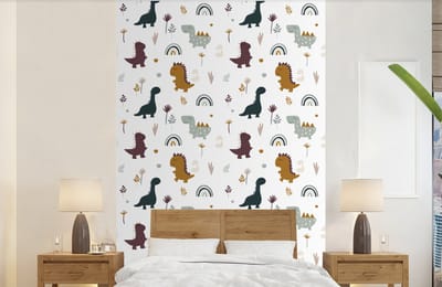 Behang - Fotobehang Patronen - Jongens - Dino - Breedte 140 cm x hoogte 220 cm