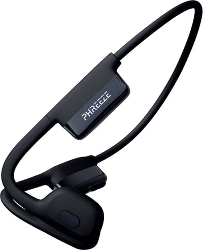 Phreeze Bone Conduction Koptelefoon - Open Ear Sport Headset - Draadloze Sport Oordopjes met Microfoon - Bluetooth 5.3 - IPX6 - Verstelbaar - Zwart