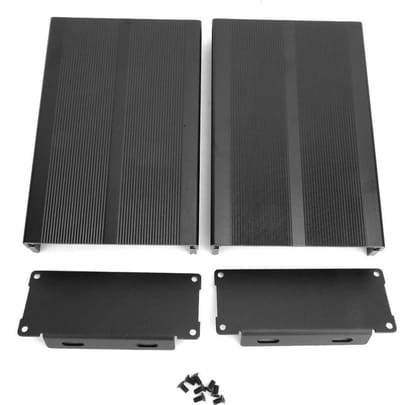 Aluminium Project Doos - Koelbox Enclosure - Elektronica Bescherming - Geborsteld Aluminium - 40x97x150mm - Zwart