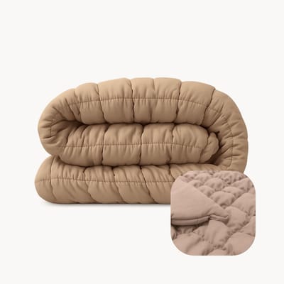 HappyBed Dekbed zonder overtrek 140x200 - Tufted - Wasbaar dekbed - Dekbed zonder hoes - Hoesloos Dekbed - Taupe