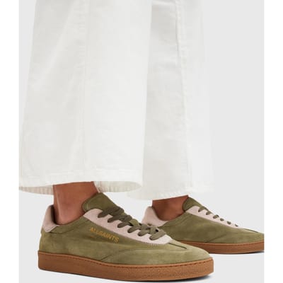 AllSaints Thelma Suede Sneaker Khaki/rose Pink Maat: 41 | Sneakers Outlet | Dames | Bruin