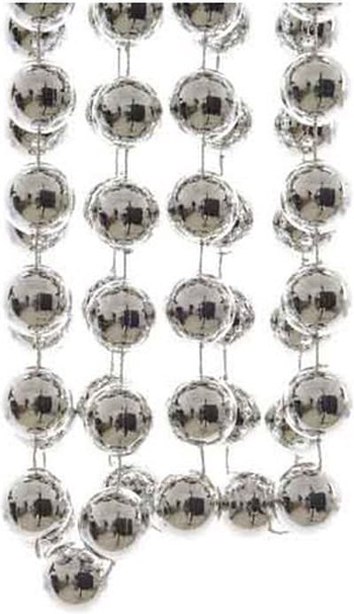 Decoris Kralenslinger XXL - zilver - 270 cm - D2 cm - kunststof - kerstboomversiering