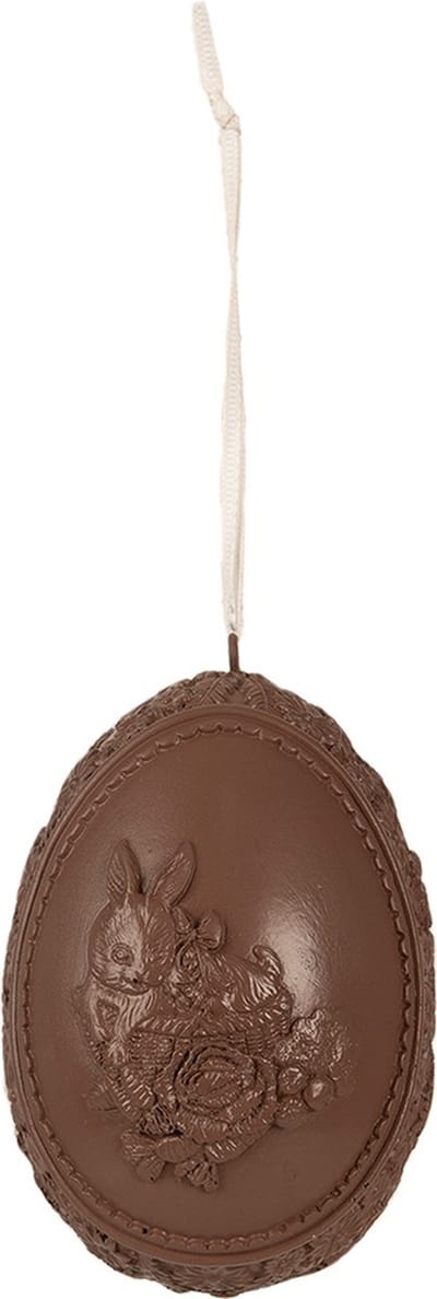 Clayre & Eef Decoratie Hanger Ei Bruin Polyresin