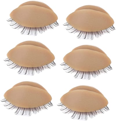 Dailygoods- Mannequin Hoofd met Wimpers - 3 Paar Oogleden - Vervangbaar - Oefentools Wimperverlenging - Siliconenmateriaal - Realistisch Gebruik - Wimpertraining