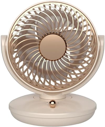 Tafelventilator - Zwenkventilator - Biedt meerdere windsnelheden - Creëert een comfortabele en koele omgeving - Geschikt voor thuis, op kantoor en in de woonkamer (beige)