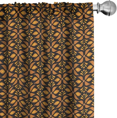ABAKUHAUS Gordijnen – 2-delige set 75x175 cm – microvezel, taupe/goudgeel