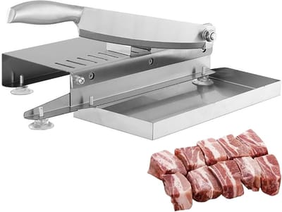 Roestvrijstalen Vleessnijmachine - Handmatige Bottensnijder met Invoerlade - Snijmachine/Hakker voor Kip, Eend, Vis en Ribben