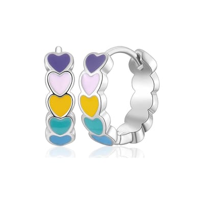 EMMI Oorringen / Oorbellen | Multi / Zilverkleurig | Ø 12 mm | 925 Zilver | Kinder Sieraden
