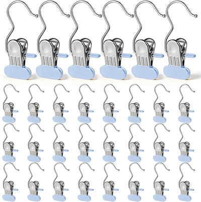 Robuuste wasknijpers van roestvrij staal, antislip en multifunctioneel voor kleding, handdoeken en wasgoed - 30 stuks (roze)