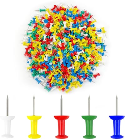 600 Herbruikbare Multicolour Duimspijkers voor Muurkaarten, Foto's en Prikborden - Creatieve Decoratieve Spijkers voor Thuis en Kantoor
