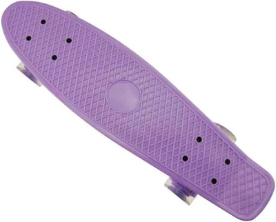Kinder Skateboard - Minicruiserbord - Buiten Spelen - Oplichtende Wielen - 22 Inch - Licht Paars