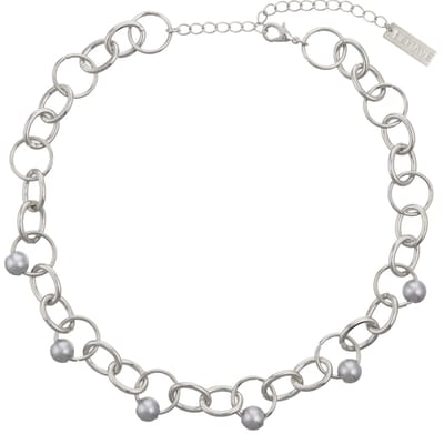 Behave – Ketting – Zilverkleurig – Grijze Parelaccenten – Elegante Mode