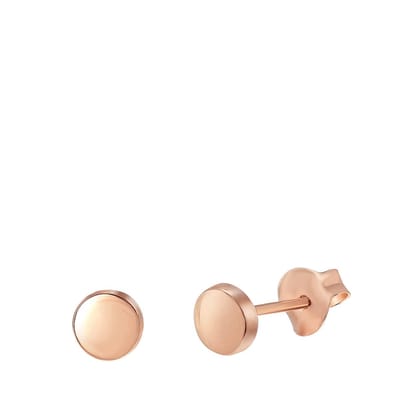 Lucardi Dames Oorbellen roseplated rond 5mm - Oorbellen - Cadeau - Echt Zilver - Rosékleurig
