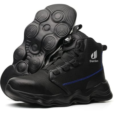 Hoogwaardige veiligheidsschoenen voor heren, stalen draad, roterende gesp, werkschoenen, anti-smash, anti-lek, werklaarzen, onverwoestbare schoenen 40 gray