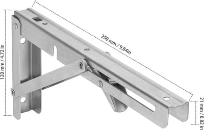 Opvouwbare Plankbeugels 25 cm RVS - Set van 4 Inklapbare Muurbeugels voor Werkbank en Klaptafel