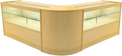 Selene led winkel toonbank set - esdoorn - 150/60 cm - 2xc1500+cm60