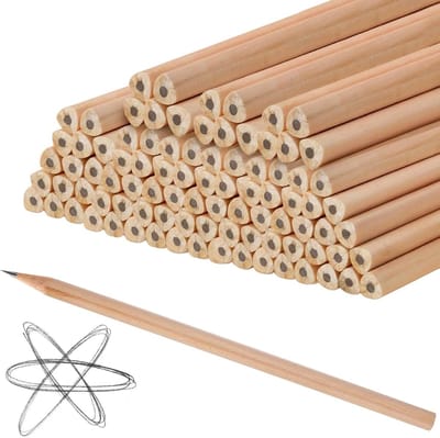Verpakking van 50 driehoekige HB-potloden, gemaakt van massief HB-hout, geschikt voor kinderen, studenten, docenten, kantoren, scholen, tekenen en schrijven. 17 x 0,7 cm (50 stuks)