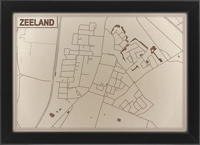 Houten stadskaart van Zeeland