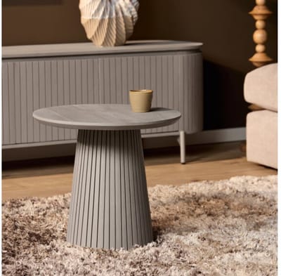 StarFurn Salontafel Solana - Rond Taupe Hout - 50x50x46cm