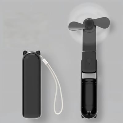 Handventilator – 3,5 x 3,7 x 11,9 cm – Opvouwbare handventilator – Oplaadbaar via USB – Batterijduur van 3–6 uur – Draagbare miniventilator – Instelbare snelheid – Geschikt voor reizen in de zomer, kamperen en buitenactiviteiten