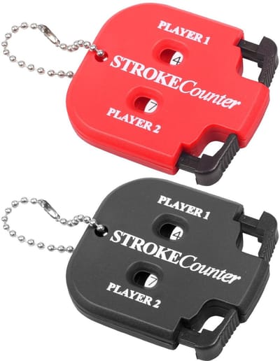 Dailygoody - Golfpuntenteller - Mini Puntenteller - Handzaam en Draagbaar - Zwart en Rood - Dubbele Puntenteller - Perfect voor Golfbanen - 2 Stuks