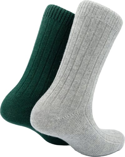 The Sockmaker sokken dames 36-41 - 2-pack Cashmere - duurzaam - Grey and Green