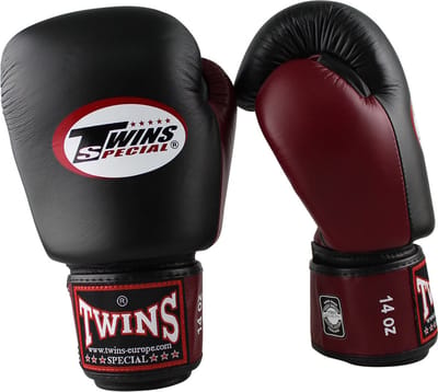 Twins Special BGVL-3 Bokshandschoenen Zwart/Bordeaux Rood 16 oz