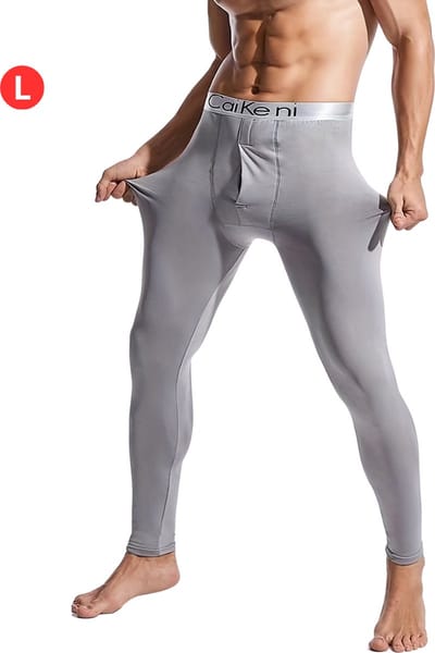 Livano Thermo - Thermokleding - Thermobroek - Voor Heren - Beenverwarmers - Fleece - Broek - Grijs - Maat L