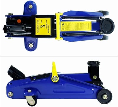 Autokrik - Vloerkrik Hydraulisch - Voertuig Onderhoud - Laag Profiel Ontwerp - 2 Ton Capaciteit - Blauw