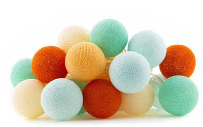 Cotton Ball Lights - LED lichtslinger voor binnen - Handgemaakt en Fairtrade - 20 lampjes - Sunset