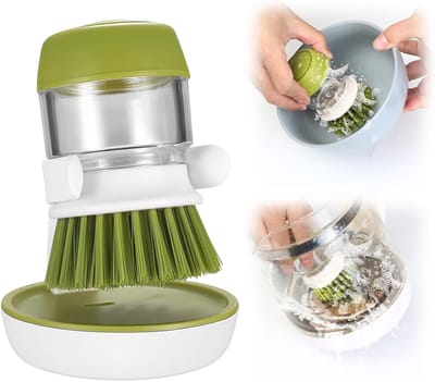 Zeepdispenser Afwasborstel - Keuken Reiniger - Vaat Wassen - Navulbaar Reservoir - 9x9x12 CM - Groen