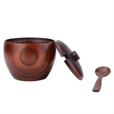 Dailygoods- Kruidenpot Houten - Suikerpot met Deksel - Keuken Tool - Praktisch Gereedschap - Duurzaam Materiaal - Nordic Stijl - Suikerkom