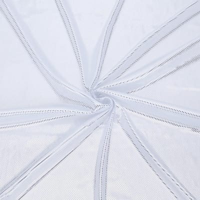 2m Poly Spandex Dotted Iridescent Hologram Disco Stof voor Costumes, DIY Projecten en Creatieve Decoraties - 164cm Breed Witte Polyester Spandex
