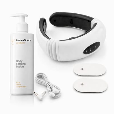 Pack Elektromagnetische Nek-en Rugmassage en Verstevigende Lichaamslotion Rice Joyfirm 250 ml InnovaGoods