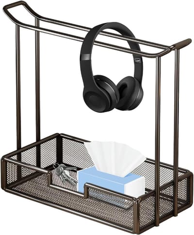Hoofdtelefoonstand, Bureau Ophangsysteem voor Hoofdtelefoons, Kastje met Opbergvak voor Kantoor, Thuis, Studio en Computerruimte