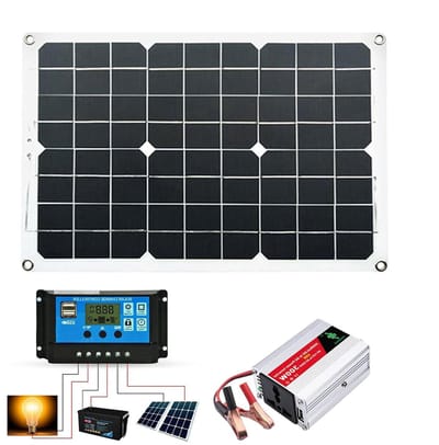 Zonnegenerator Set - Energieopslag - Buitenactiviteiten - Zuivere Sinusgolf - 300W Vermogen - Metaal
