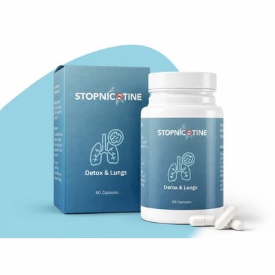 StopNicotine - Stoppen met Roken - Detox supplement ter ondersteuning van longen en herstel tijdens nicotineontwenning - 60 Stuks