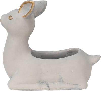 Bloempot voor Binnen – Beige – Rustieke Pot – 23x11x21 cm – Steenn – Dierenmotief