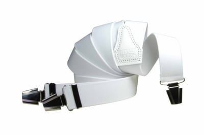 Pierre Mouton Sterke Bretel - Bretels - Volwassenen - Heren - Wit - 120cm - 3 brede clips - M - L