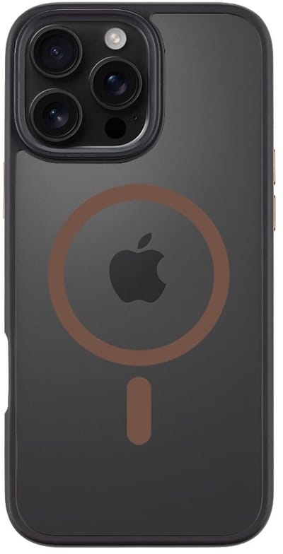 Tactical iPhone 16 Pro Max MagForce Hyperstealth 2.0 Cover – Hoesje met Losse Klikbare Knoppen – Black/Mocha Mousse