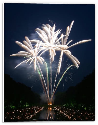 Forex - Wit Vuurwerk  - 30x40cm Foto op Forex