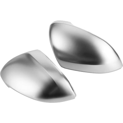 2 stuks Achteruitkijkspiegelkap Links en Rechts Mat Chroom met Kleine Schakelaar Passend voor B8 2009 2017 white