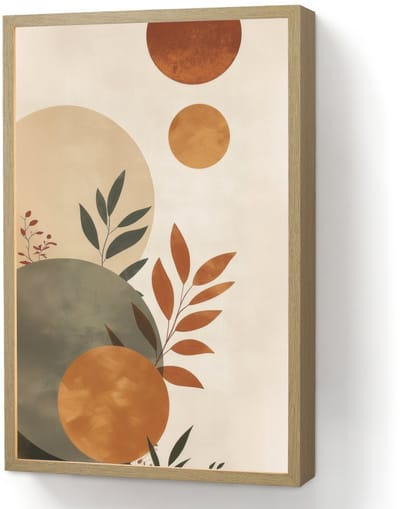 Wandlamp 40x60 cm - Oplaadbaar - Vormen - Rond - Bladeren - Beige - Wandlampen binnen woonkamer - Slaapkamer lamp - Decoratieve nachtlamp - Vloerlamp draadloos
