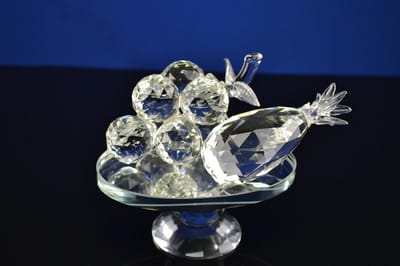 Luxe Kristallen Fruitschaal Set met Druiven & Ananas – Elegant en Uniek Design