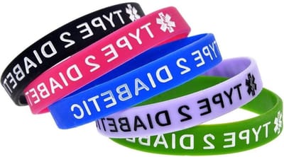 5 Stuks Zachte Silicone Polsbanden voor Type 2 Diabetes als Dagelijkse Herinnering en Gezondheidsmonitor